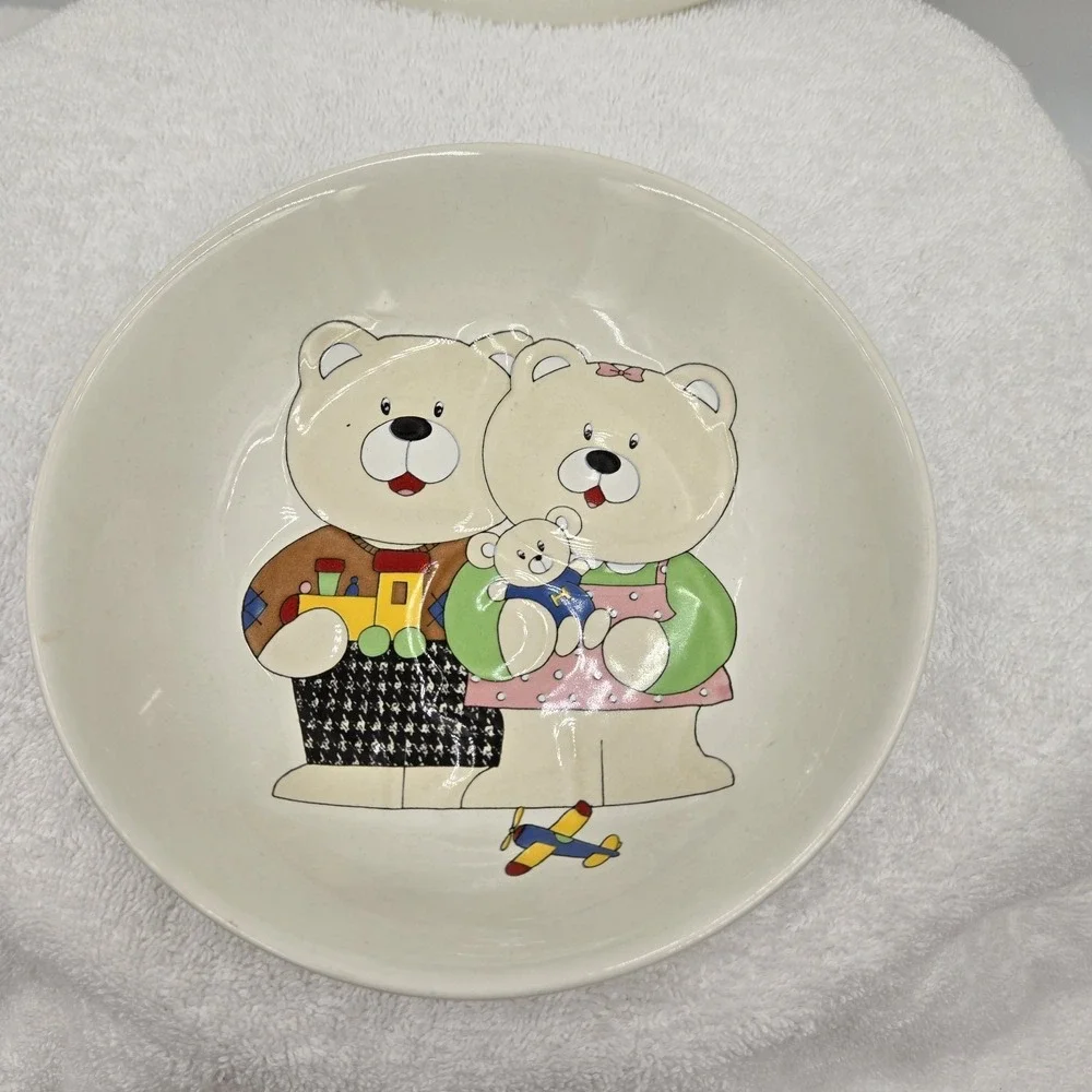 Mikasa Playtime Bears Children's Dinnerware Set 3 Piece Plate Bowl Cup Japan